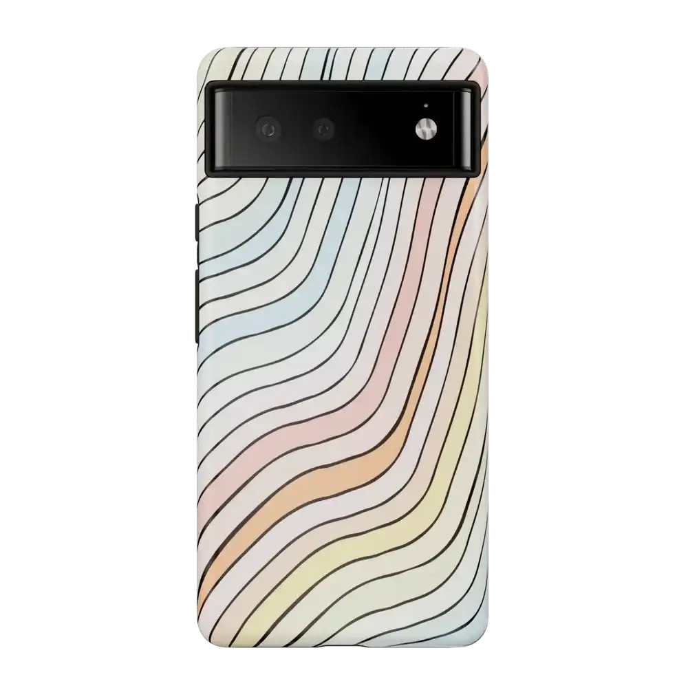 Ride The Wave | Pastel Rainbow Lined Google Pixel Case