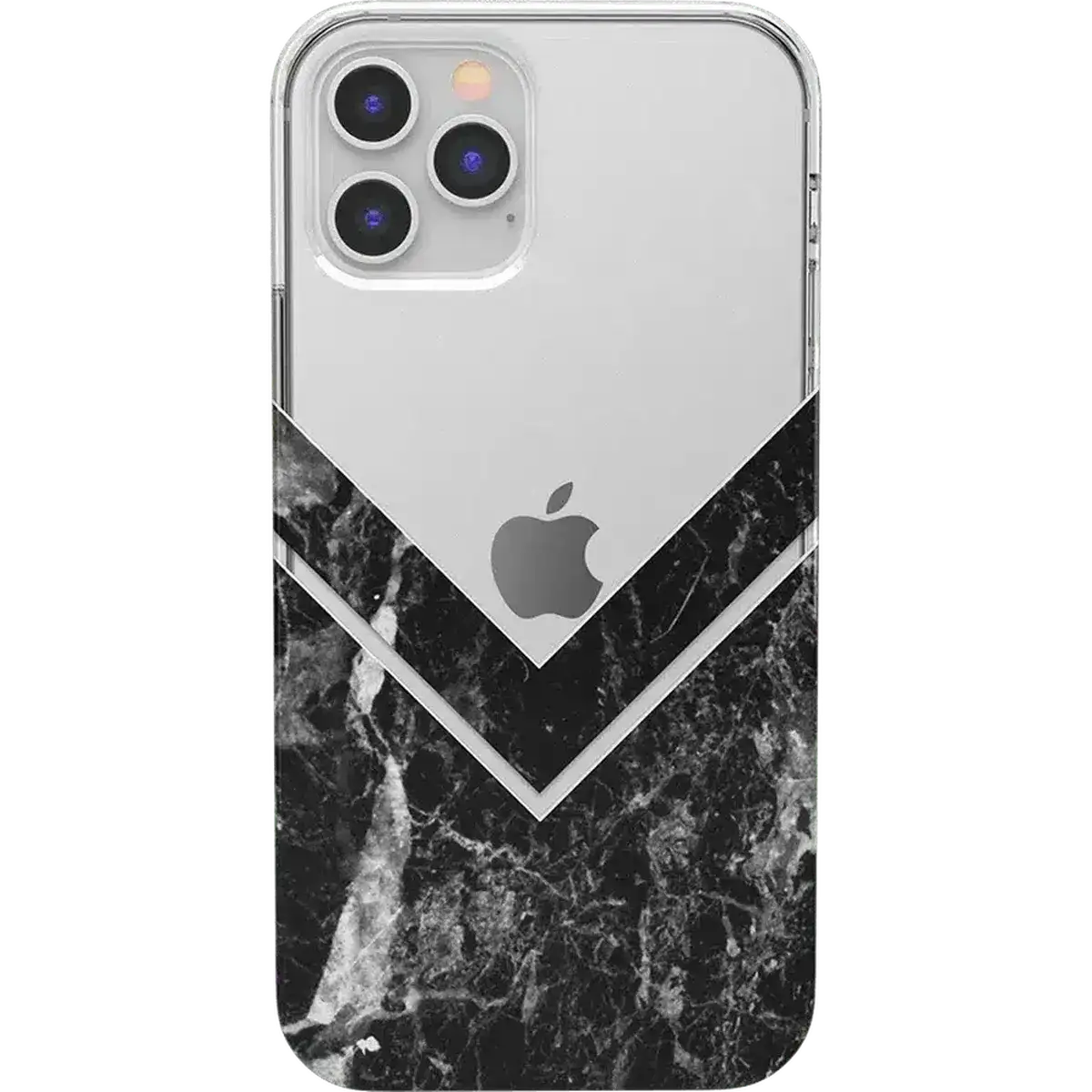 Sleek and Simple | Black Marble V Clear Case